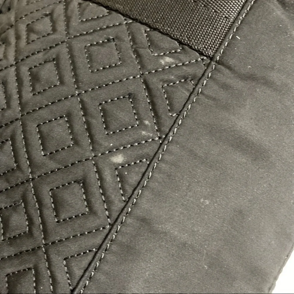 Tory Burch quilted black nylon tote bag